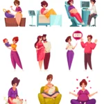 A pregnant woman practicing healthy daily habits like light exercise, hydration, and rest for a comfortable pregnancy