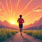 A person setting and achieving best health goals including exercise, healthy eating, hydration, and quality sleep for overall wellness