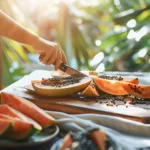 A refreshing summer diet plan with hydrating fruits, vegetables, juices, and light meals to stay healthy during hot summer days