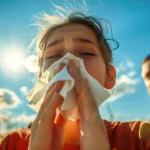 A person suffering from summer heat exhaustion and dehydration representing common summer diseases to be aware of
